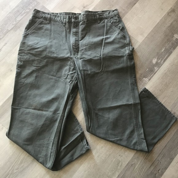 Carhartt Men's Original Dungaree 44x32 Carpenter Work Pants Grey - Picture 1 of 9